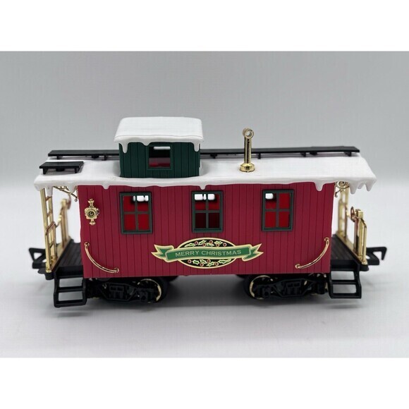 1991 New Bright Greatland Christmas Express Red Merry Christmas Caboose - Picture 1 of 6